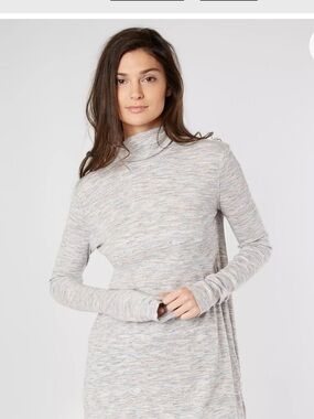 Free People Stonecold Ribbed Tunic Top In Heather Grey NWOT Size M